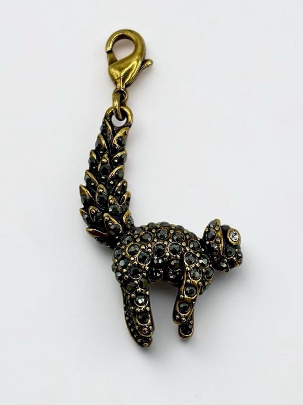 Heidi Daus Gold-Tone Pavé Crystal Black Cat Charm